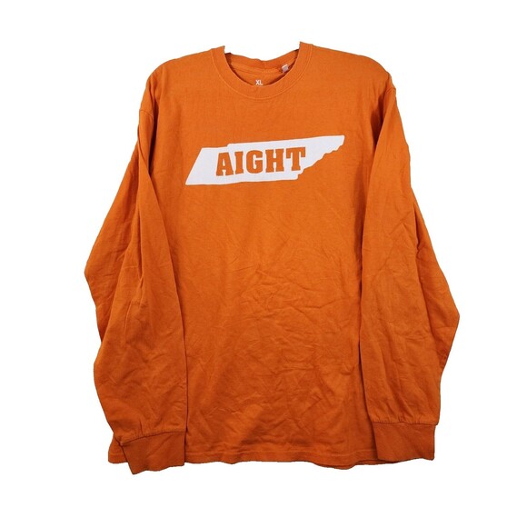 Castaways Mens XL Orange Tennessee Aight Graphic Long Sleeve Crew Neck T-Shirt - Picture 1 of 4